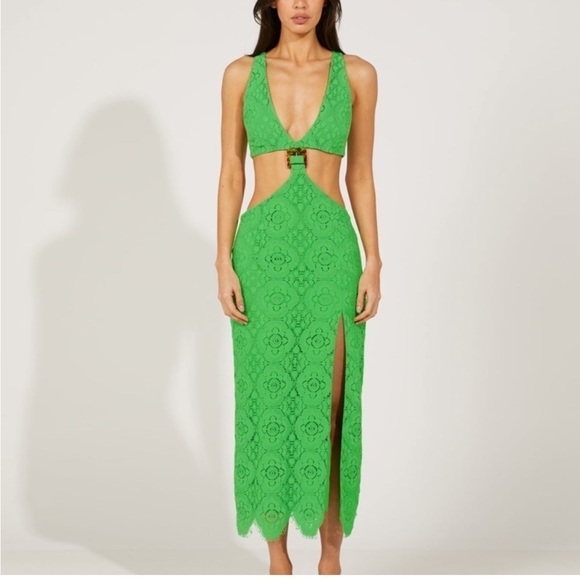 BNWT ALICE MCCALL LIME YVONNE MIDI DRESS - Picture 2 of 12